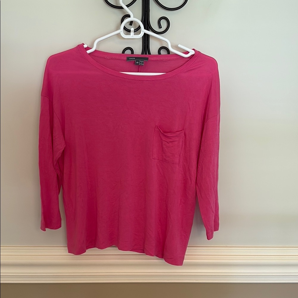 Vince size XS Pink relaxed 3/4 Sleeve T-Shirt